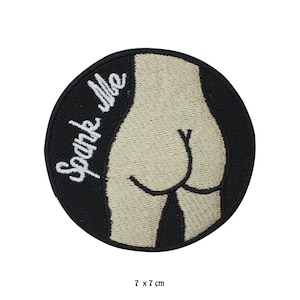 Spank Me Funny Logo Iron/Sew On Patch Embroidered Applique For Clothes
