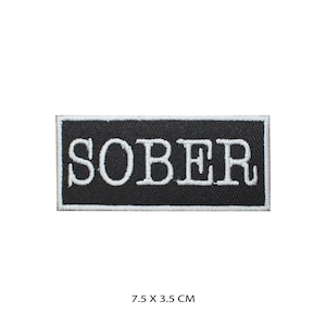 SOBER Bokstäver Logotyp Stryk-/Sy-på-lapp Broderad Applikation För Kläder