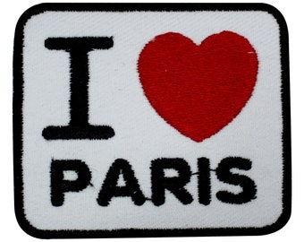 I Love Paris Logo Iron/Sew On Patch Embroidered Applique For Clothes