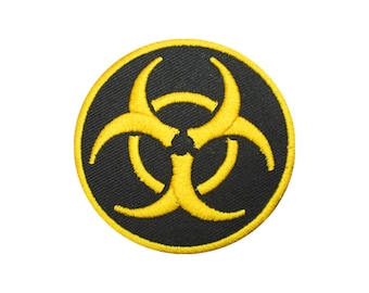 Danger Biological Hazard Logo Iron/Sew Patch Embroidered Applique For Clothes