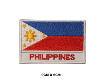 Philippines Flag Iron/Sew On Patch Embroidered Applique For Clothes