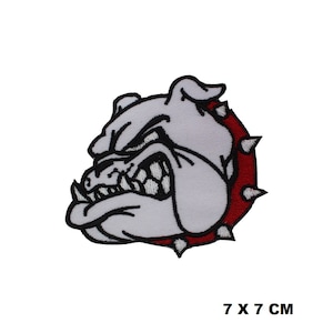Brittisk Bull Dog Face Animal Logo Stryk-/Sylapp Broderad Applikation För Kläder