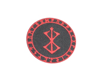Berserker Viking Kreis Logo Aufnäher Gestickte Applikation für Kleidung