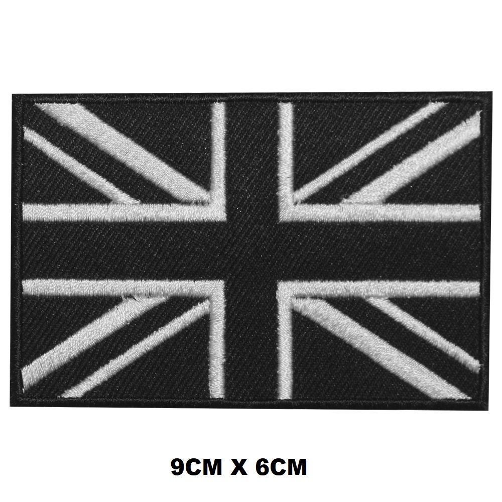 Union Jack Black Flag Embroidered Patch – Iron-On / Sew-On For Jackets, Bags, Tees