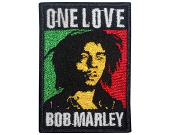 thumbnail image 2 of Bob Marley One Love Iron-On Patch – Embroidered Cloth Badge For Clothing 2 of 3