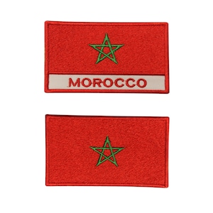 Morocco Country Flag Logo Iron/Sew On Embroidered Applique For Clothes