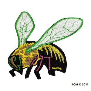 Honey Bee Embroidered Applique: Iron/Sew On Patch