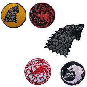 Game Of Thrones Logo Iron/Sew On Embroidered Applique For Clothes