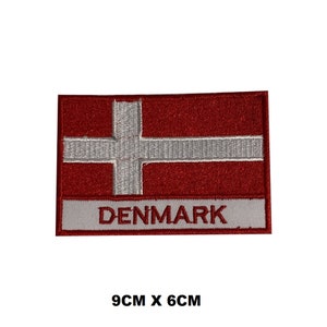 Denmark Flag Iron/Sew On Patch Embroidered Applique For Clothes