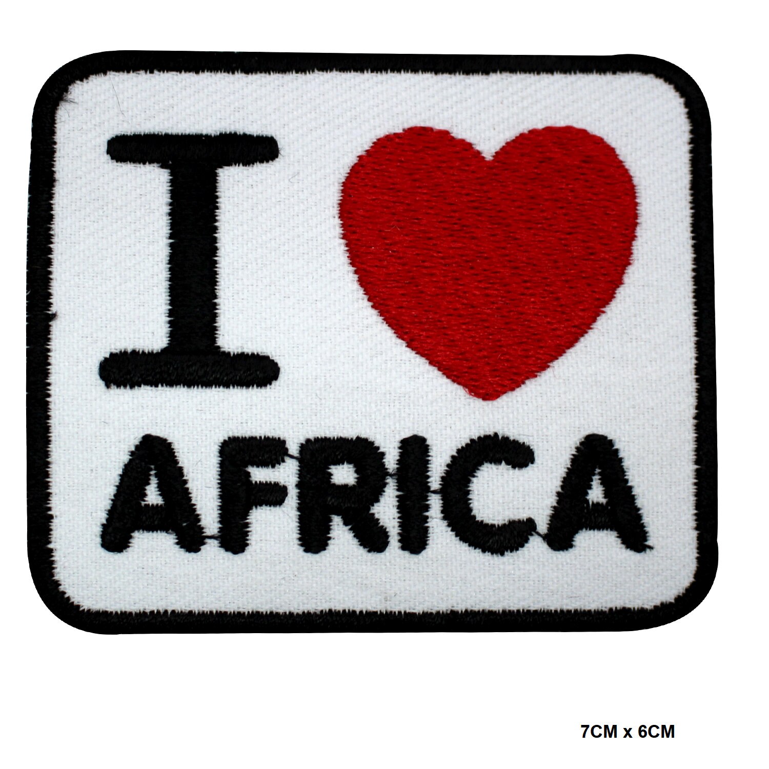 I Love Africa Logo Iron/Sew On Patch Embroidered Applique For Clothes