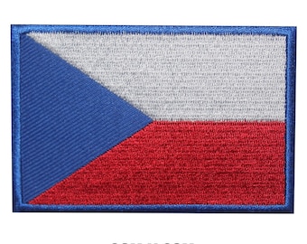 Czech Republic Flag Iron/Sew On Patch Embroidered Applique For Clothes