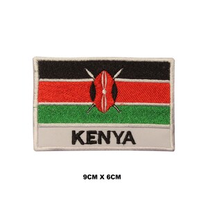 Kenya Flag Iron/Sew On Patch Embroidered Applique For Clothes