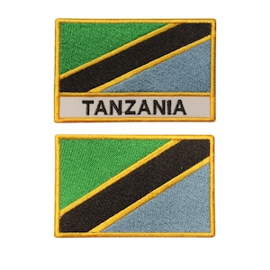 Tanzania Flag Logo Iron/Sew On Patch Badge Embroidered Applique For Clothes