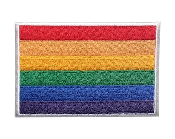 LGBT Pride Flag Iron/Sew On Patch Embroidered Applique For Clothes