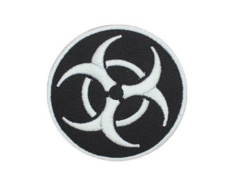 Danger Biological Hazard Logo Iron/Sew Patch Embroidered Applique For Clothes