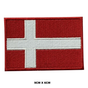 Denmark Flag Iron/Sew On Patch Embroidered Applique For Clothes