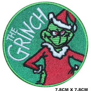 The Grinch Movie Logo Iron/Sew On Patch Embroidered Applique For Clothes