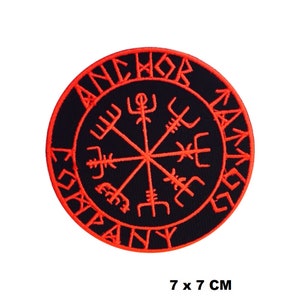 Viking Helm Anchor Logo Iron/Sew On Patch Embroidered Applique For Clothes