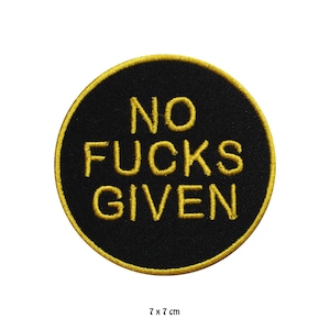 No F**k Given Logo Stryk-/Sy-på-lapp Broderad Applikation För Kläder
