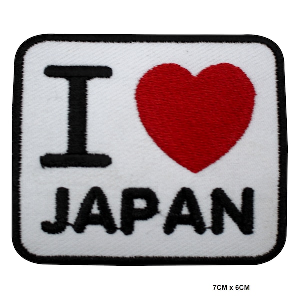 I Love Japan Logo Iron/Sew On Patch Embroidered Applique For Clothes