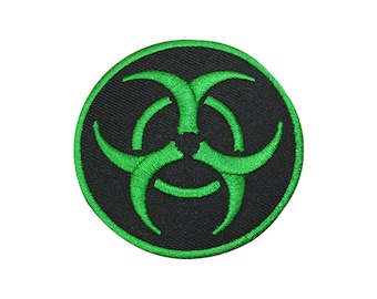 Danger Biological Hazard Logo Iron/Sew Patch Embroidered Applique For Clothes