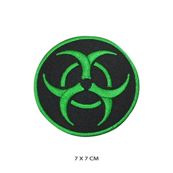 Toppa Ricamata Danger Biological Hazard Circle – Cuci O Stira, Patch Circolare