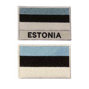 Estonia Country Flag Logo Iron/Sew On Embroidered Applique For Clothes