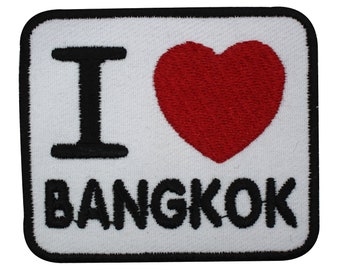 I Love Bangkok Logo Iron/Sew Patch Embroidered Applique For Clothes