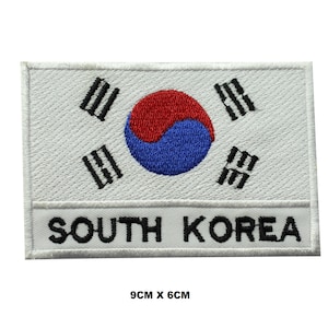 Ferro/costura da bandeira da Coreia do Sul em apliques bordados para roupas