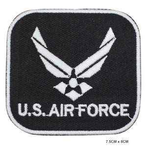 Amerikanskt flygvapens logotyp, stryk-/sysöm-på-lapp, broderad applikation för kläder
