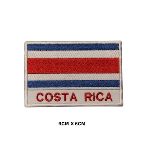 Costa Rica Flag Iron/Sew On Patch Embroidered Applique For Clothes
