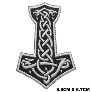 Thor Hammer Movie Logo Iron/Sew On Patch Embroidered Applique For Clothes
