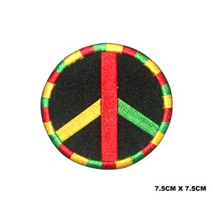 Bob Peace Rasta Logo Iron/Sew On Patch Embroidered Applique For Clothes