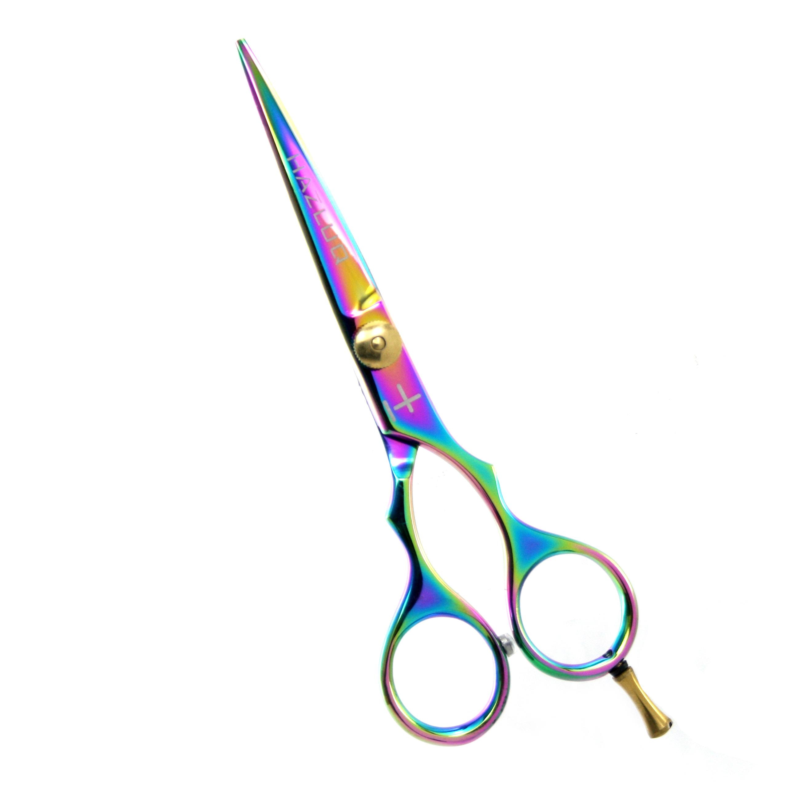 Multi Color Hair Cutting Shears: 5.5" Stainless Steel Barber Scissors