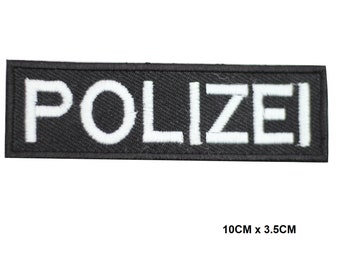 Parche bordado para planchar/coser con logotipo de letras Polizei, apliques bordados para ropa