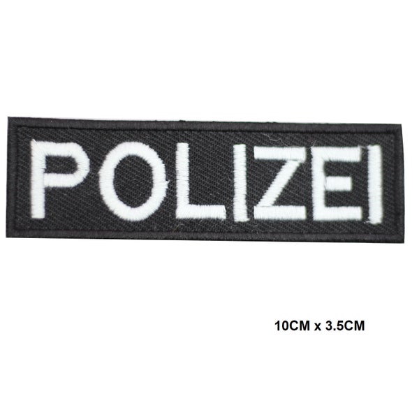 Polizei Letters Logo Iron/Sew On Patch Embroidered Applique For Clothes