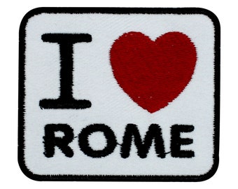I Love Rome Logo Iron/Sew Patch Embroidered Applique For Clothes