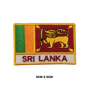 Sri Lanka Flag Iron/Sew On Patch Embroidered Applique For Clothes