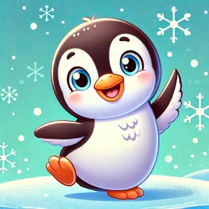 Süßer Cartoon Pinguin Tier Print