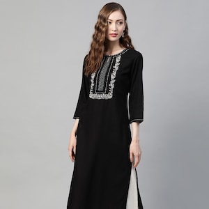 Black Kurti Etsy Canada