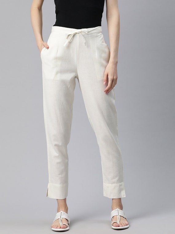 Ankle Length of White Pants With Waistband* Ankle-length Trouser* Women's Ankle  Length Pant, Casual Pants, Cotton Pants*ladies Cotton Pants - Etsy
