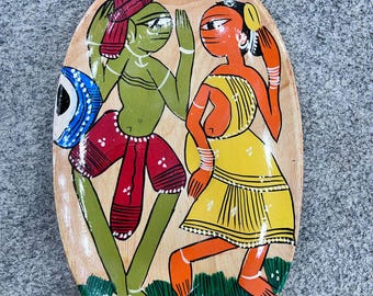 Handcrafted Wooden Serving Tray, Tribal Art Decor
