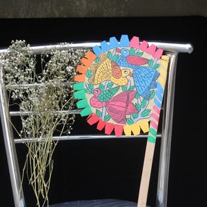 Wooden Hand Fan Beautiful Hand Made Birds Painted Hand Fan, Fan For Summer Weddings, & Special Events, Home Decorative Hand Fan Gift For Her