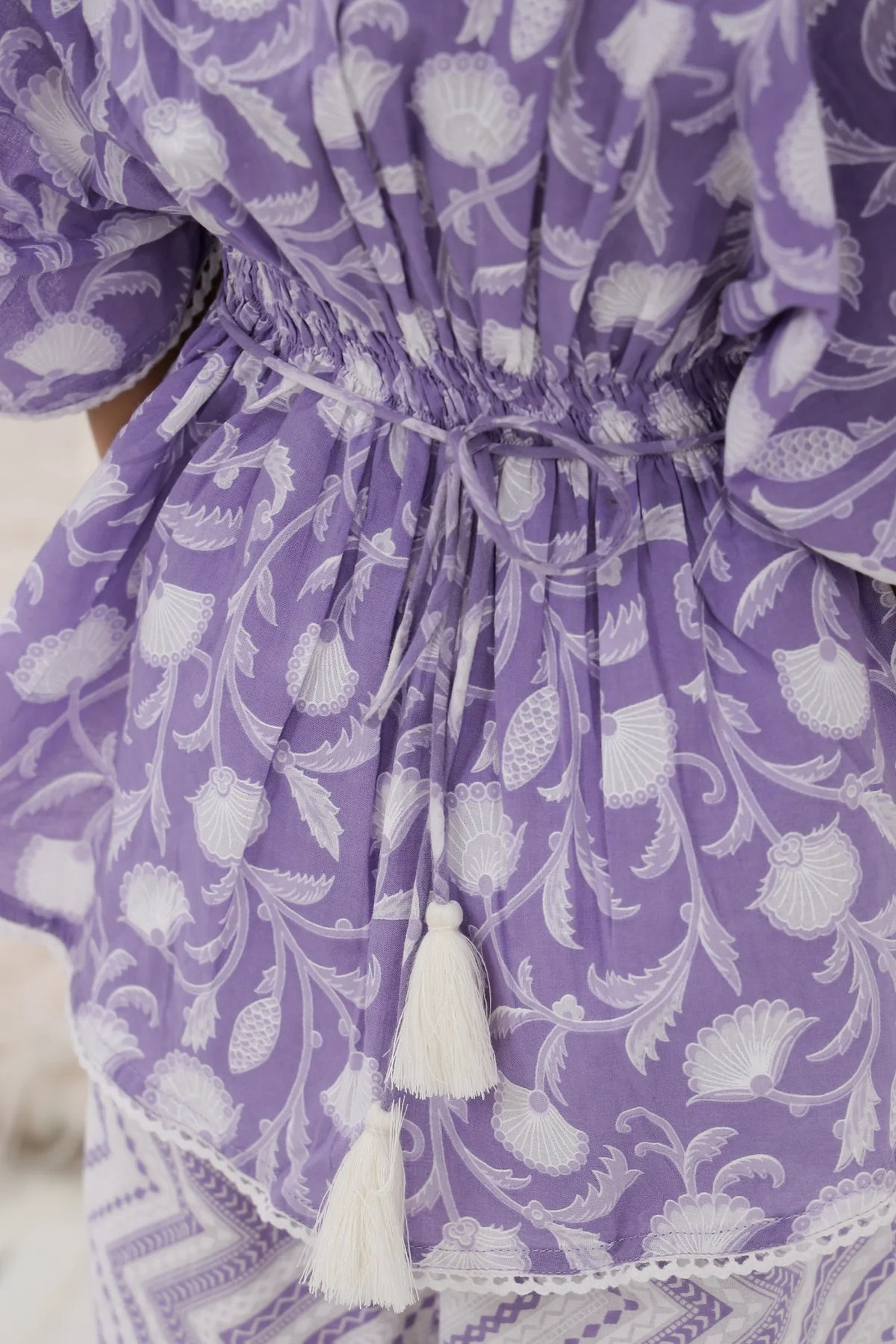 Plum Purple Strappy Top with Layered Sharara Set