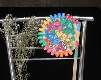 Handmade Floral Silk Folding Fan, Wedding Decor