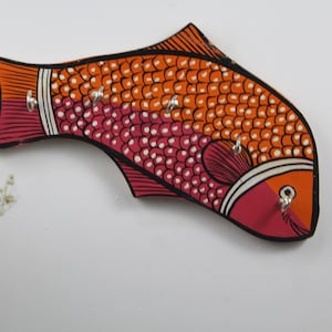 Wood Key holder Wall Key Holder Fishes Design Painted Unique Key Stand Home And Wall Decoration Key Holder Holder, Organizer Key Rack