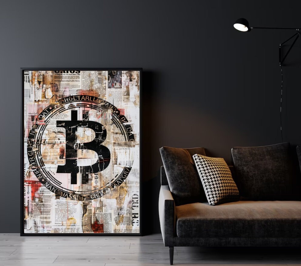 ビットコインニュースアートプリント：自宅オフィス向け暗号ファンアート（デジタルダウンロード） - Etsy 日本