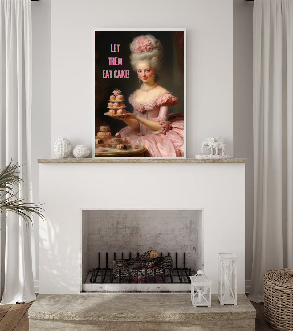 Marie Print, Let Them Eat Cake Quote Poster, Printable Wall