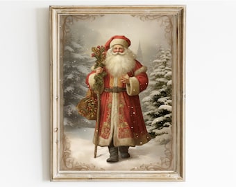 Vintage St. Nicholas Christmas Print: Nostalgic Winter Art (Digital Download)
