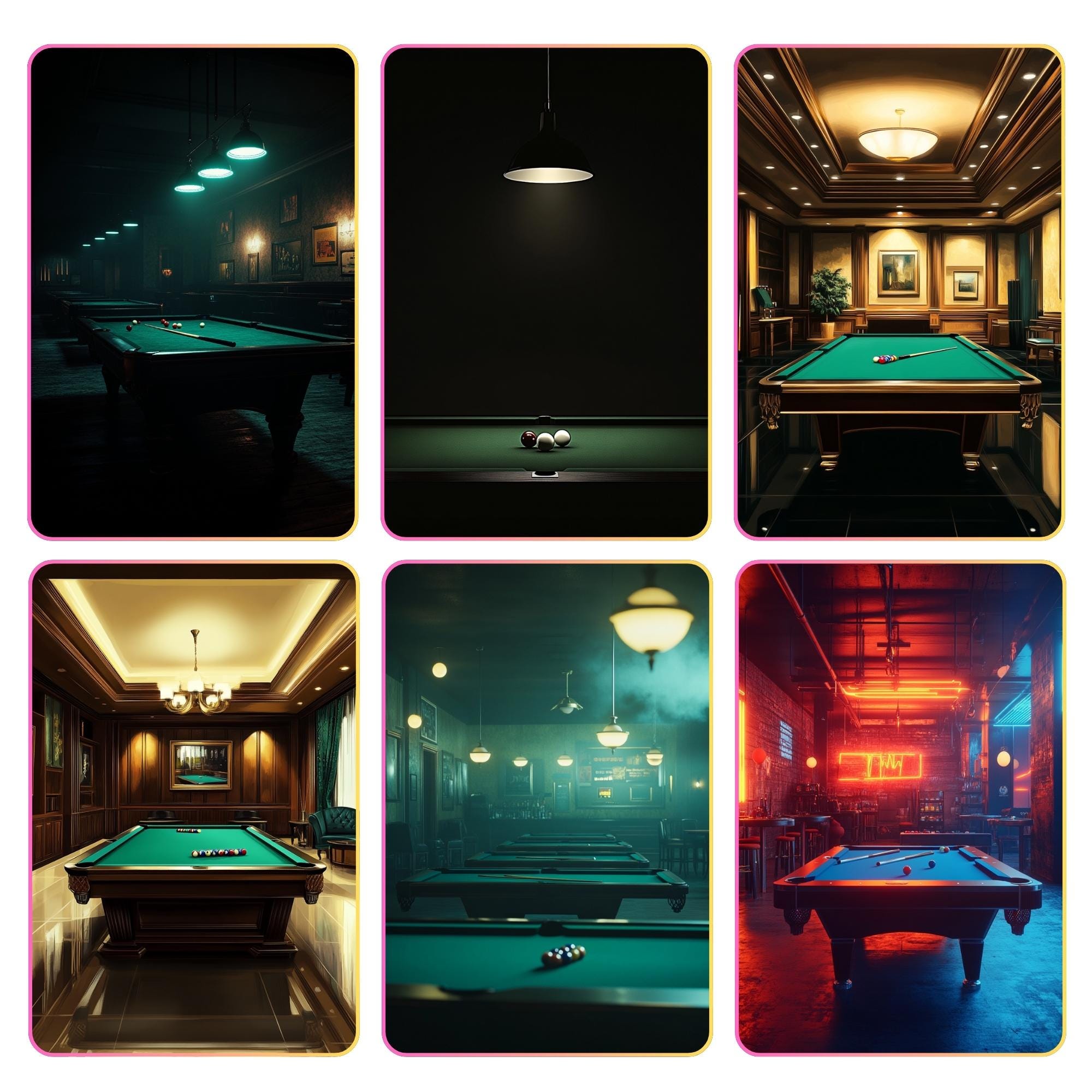 55 Billiards Backdrop Digital Download, Pool Table Background ...